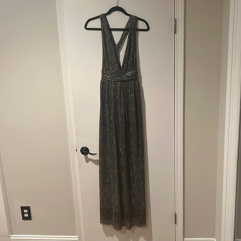 Black and Gold Sparkle Formal Gown
